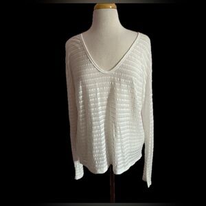 James Perse White V-Neck Top